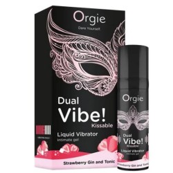 ORGIE - DUAL VIBE! STRAWBERRY GIN AND TONIC KISSABLE LIQUID VIBRATOR 15 ML