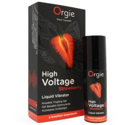 ORGIE - HIGH VOLTAGE STRAWBERRY EXTRA STRONG KISSABLE LIQUID VIBRATOR 15 ML