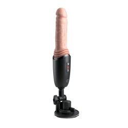 KING COCK PLUS - THRUSTING COCK PRO SILICONE DILDO WITH THROTTLE, VIBRATION AND HEAT LIGHT 12.7 CM