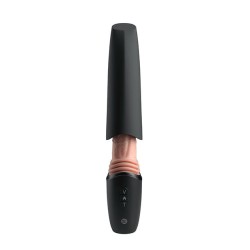 KING COCK PLUS - THRUSTING COCK PRO SILICONE DILDO WITH THROTTLE, VIBRATION AND HEAT LIGHT 12.7 CM