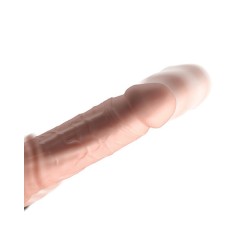 KING COCK PLUS - THRUSTING COCK PRO SILICONE DILDO WITH THROTTLE, VIBRATION AND HEAT LIGHT 12.7 CM