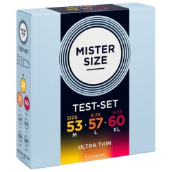MISTER SIZE - SAMPLE PACK CONDOMS SIZE 53-57-60 MM (3 UNITS)