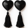 CHILIROSE - CR 4897 HEART-SHAPED NIPPLE COVERS WITH BLACK TASSELS