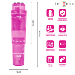 INTENSE - KURT MINI MASSAGER WITH 4 INTERCHANGEABLE HEADS PINK