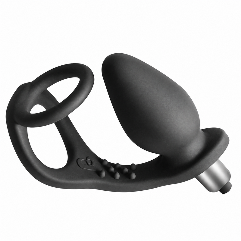 ROCKS-OFF - RO-ZEN PROSTATE VIBRATOR WITH DUAL RING 7 SPEEDS ONYX BLACK