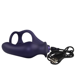 ROCKS-OFF - NOVA ZENTURIAN VIBRATING PROSTATE PLUG WITH RINGS 16 MODES DARK BLUE