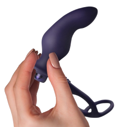 ROCKS-OFF - NOVA ZENTURIAN VIBRATING PROSTATE PLUG WITH RINGS 16 MODES DARK BLUE