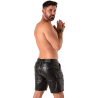LOCKER GEAR - PUNCH HOLE LEATHERETTE CORTE HOLGADO PANTALÓN CORTO CARGO NEGRO S