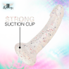 MYTHOLOGY - LYRA 1 SILICONE DILDO WITH SUCTION CUP 19 CM -Ø- 3.3 CM FUCHSIA CONFETTI