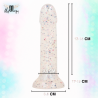 MYTHOLOGY - LYRA 1 SILICONE DILDO WITH SUCTION CUP 19 CM -Ø- 3.3 CM FUCHSIA CONFETTI