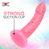 MYTHOLOGY - LYRA 6 SILICONE DILDO 17 CM Ø 3.6 CM PINK RED SPECKLED