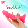 MYTHOLOGY - LYRA 7 SILICONE DILDO 17 CM Ø 3.6 CM PINK GOLD SPECKLED