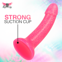 MYTHOLOGY - LYRA 7 SILICONE DILDO 17 CM Ø 3.6 CM PINK GOLD SPECKLED
