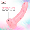 MYTHOLOGY - LYRA 9 SILICONE DILDO 17 CM Ø 3.6 CM CLEAR PINK RED SPECKLED