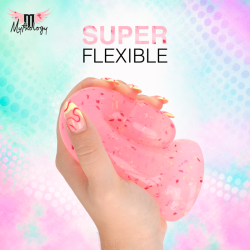 MYTHOLOGY - LYRA 9 SILICONE DILDO 17 CM Ø 3.6 CM CLEAR PINK RED SPECKLED