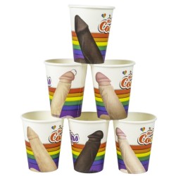SPENCER  FLEETWOOD - COCKUPS SET OF 6 PARTY CUPS WITH PENIS DESIGNS