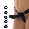 HIDDEN DESIRE - INFERNO HARNESS WITH 14 CM SILICONE DOUBLE VIBRATING DILDO REMOTE CONTROL BLACK