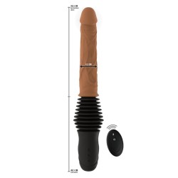 HIDDEN DESIRE - INFERNO REALISTIC DOUBLE THRUSTING VIBRATOR WITH REMOTE CONTROL 40.5 CM LIGHT SKIN TONE