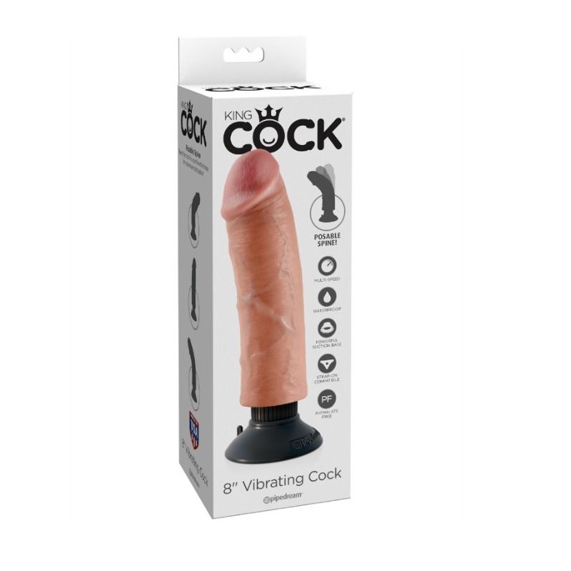 KING COCK - DILDO VIBRADOR 20.32 CM NATURAL