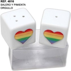 SALERO Y PIMIENTA CERAMICA CON COZARON LGBT