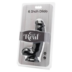 GET REAL - DILDO 12 CM CON TESTICULOS NEGRO